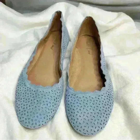 Violet & Red Shoes - VIOLET & RED Leather Ballet Flats Baby Blue Size 7.5M